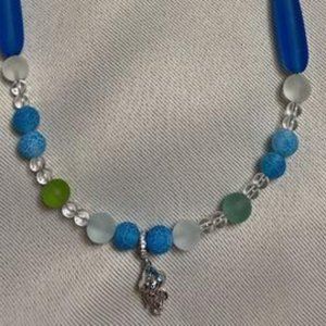 Blue & White & Green Necklace